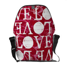 LIEBE rote u. weiße Bote-Tasche Kurier Taschen