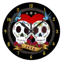 Liebe-Schädel-Wand-Uhr
