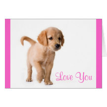 Liebe Sie goldener Retriever-Welpen-Hundegruß-Kart