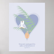 Liebe-Tauben auf Palme - keine Hintergrund-Beschaf Posterdruck