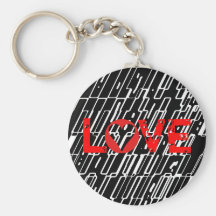 Liebe-Trümmer-Streifen Schwarz-weißes Keychain Schlüsselanhänger