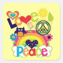 Liebe und Friedensbaby Quadratsticker