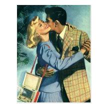 Liebe und Romance, Vintag Save the Date! Postkarte