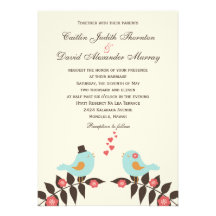 Liebe-Vögel, die Einladung Wedding sind