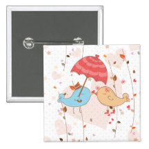 Liebe-Vögel, die Valentines Wedding sind Anstecknadelbutton