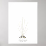Liebe-Vögel Fingerabdruck-Hochzeitguestbook-| Plakatdrucke