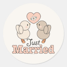 Liebe-Vogel-gerade verheiratete Aufkleber
