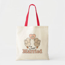 Liebe-Vogel-gerade verheiratete Hochzeits-Taschen-
