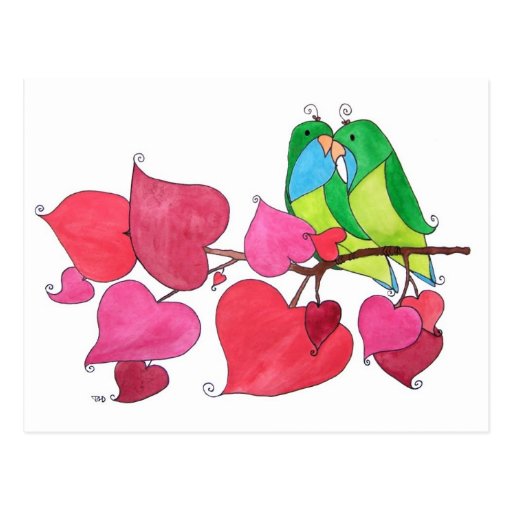 Liebe-Vögel Postkarten