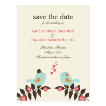 Liebe-Vogel-Save the Date Karte Postkarte