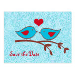 Liebe-Vogel-Save the Date Postkarte