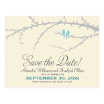 Liebe-Vogel-Save the Date Postkarte (Babyblau)