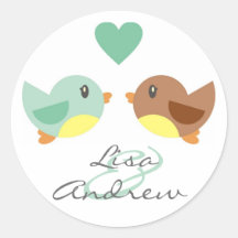 Liebe-Vogel-Verlobungs-Mitteilungs-Aufkleber