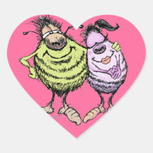 Liebe-Wanzen Herz Aufkleber