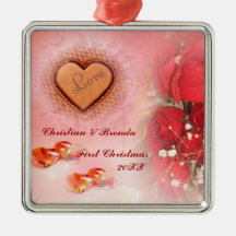 Liebe-Wedding erstes Weihnachten Weihnachtsornament