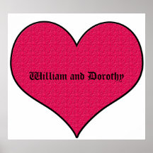 Liebeplakat mit Namen