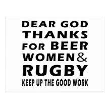 Lieber Gott-Dank für Bier-Frauen und Rugby Postkarten