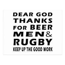 Lieber Gott-Dank für Bier-Männer und Rugby Postkarte