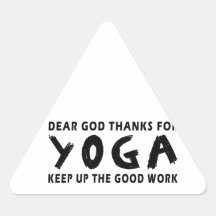 Lieber Gott-Dank für Yoga Dreieckaufkleber