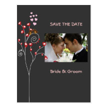 Liebevögel/Save the Date Foto/DIY Farbe!! Postkarte