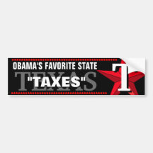 LIEBLINGSStaat "STEUERN " TEXAS OBAMAS Auto Aufkleber