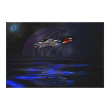 Lieferung zu einem dunklen Planeten Galerie Falt Leinwand