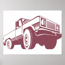 Lieferwagen-LKW-Rückseite Retro Plakat
