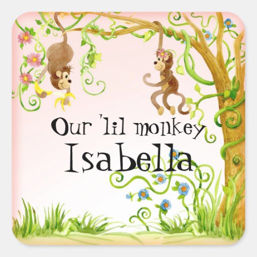 Lil Affe, Mädchen-Baby-Duschen-Aufkleber-Siegel