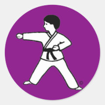 Lila Aufkleber des Karate-Kind 1