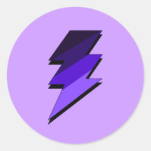 Lila Blitz-Donner-Bolzen Runder Sticker