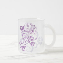 Lila blühen Sie Becher Kaffee Tasse