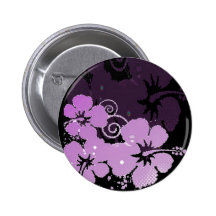 Lila Blumen Anstecknadelbuttons