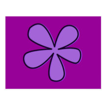 Lila Cartoon-Blume Postkarten