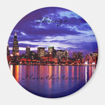 Lila Chicago Magnete