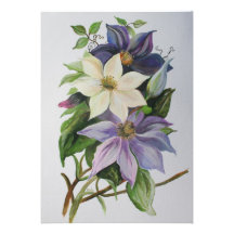Lila Clematis Personalisierte Einladungskarten