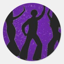 Lila Disco Runde Aufkleber