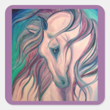 Lila Fantasie-Pferd Aufkleber