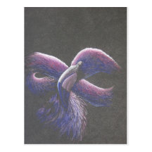 Lila Flamingo Postkarte
