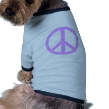 Lila Friedenszeichen-Produkte Hund T-shirts