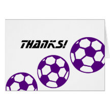 Lila Fußball Ball-Dank! Karten