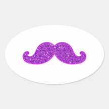 Lila Glitter des Girly Schnurrbartes des Spaßes re Sticker