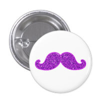 Lila Glitter des Girly Schnurrbartes des Spaßes re Anstecknadelbuttons