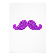 Lila Glitter des Girly Schnurrbartes des Spaßes re Individuelle Einladungskarte