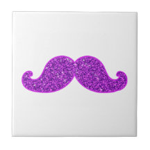 Lila Glitter des Girly Schnurrbartes des Spaßes re Keramikfliesen
