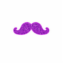 Lila Glitter des Girly Schnurrbartes des Spaßes re Foto Skulpturen