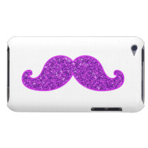 Lila Glitter des Girly Schnurrbartes des Spaßes re Case-Mate iPod Touch Case