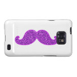 Lila Glitter des Girly Schnurrbartes des Spaßes re Samsung Galaxy SII Hüllen