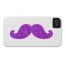 Lila Glitter des Girly Schnurrbartes des Spaßes re iPhone 4 Cover