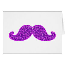 Lila Glitter des Girly Schnurrbartes des Spaßes re Grußkarten