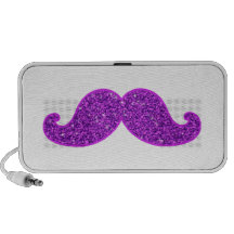 Lila Glitter des Girly Schnurrbartes des Spaßes re iPhone Lautsprecher